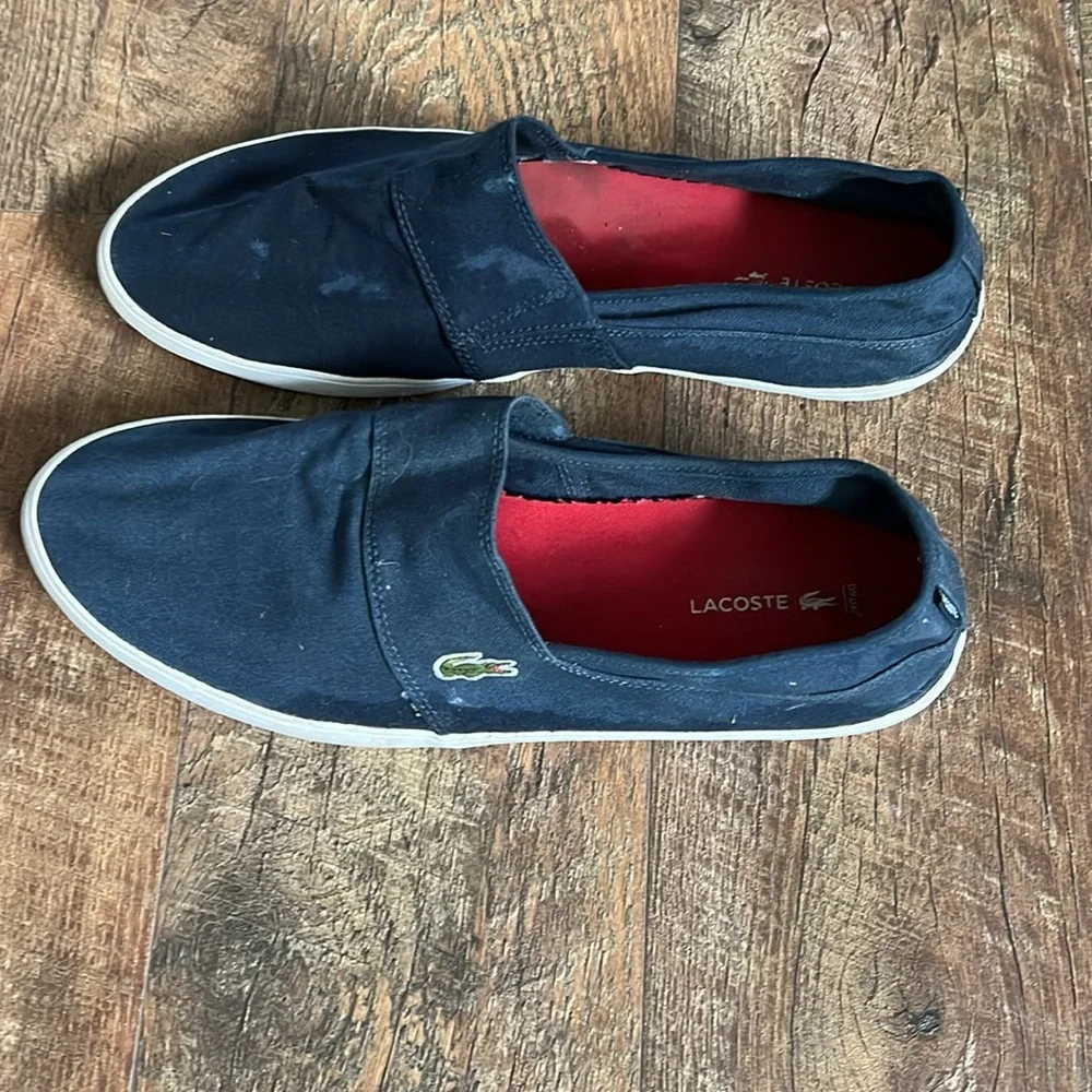MENS LACOSTE NAVY BOAT SHOE